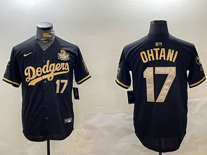 Men Los Angeles Dodgers #17 Ohtani Black Game 2024 Nike MLB Jersey style 1205->los angeles dodgers->MLB Jersey